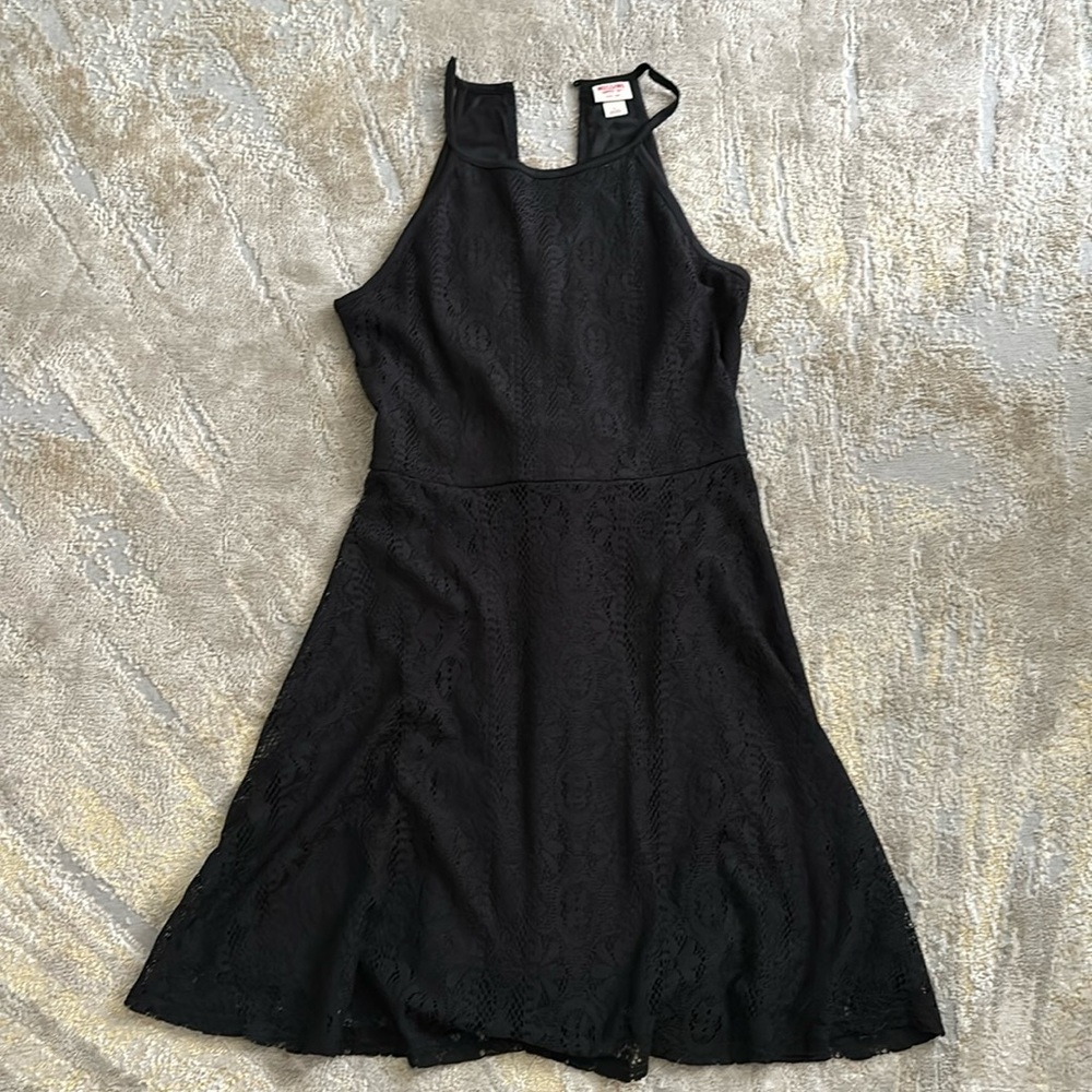 Black Lace Mini Dress - Size Large